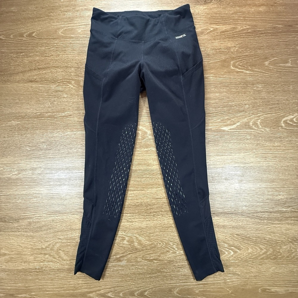 Kerrits Women's S Black Riding Leggings Equestrian Grip Knee Pocket Pants